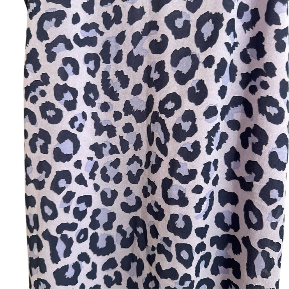 Tobi Women Lavender Leopard Print Mini Slip Dress V-Neck Spaghetti Strap S - Picture 10 of 12